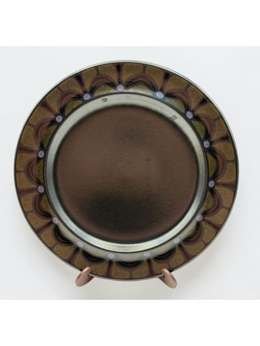 Franciscan Zanzibar Salad Plate Earthware Black Purple 8.25 Inch 1960s Retro